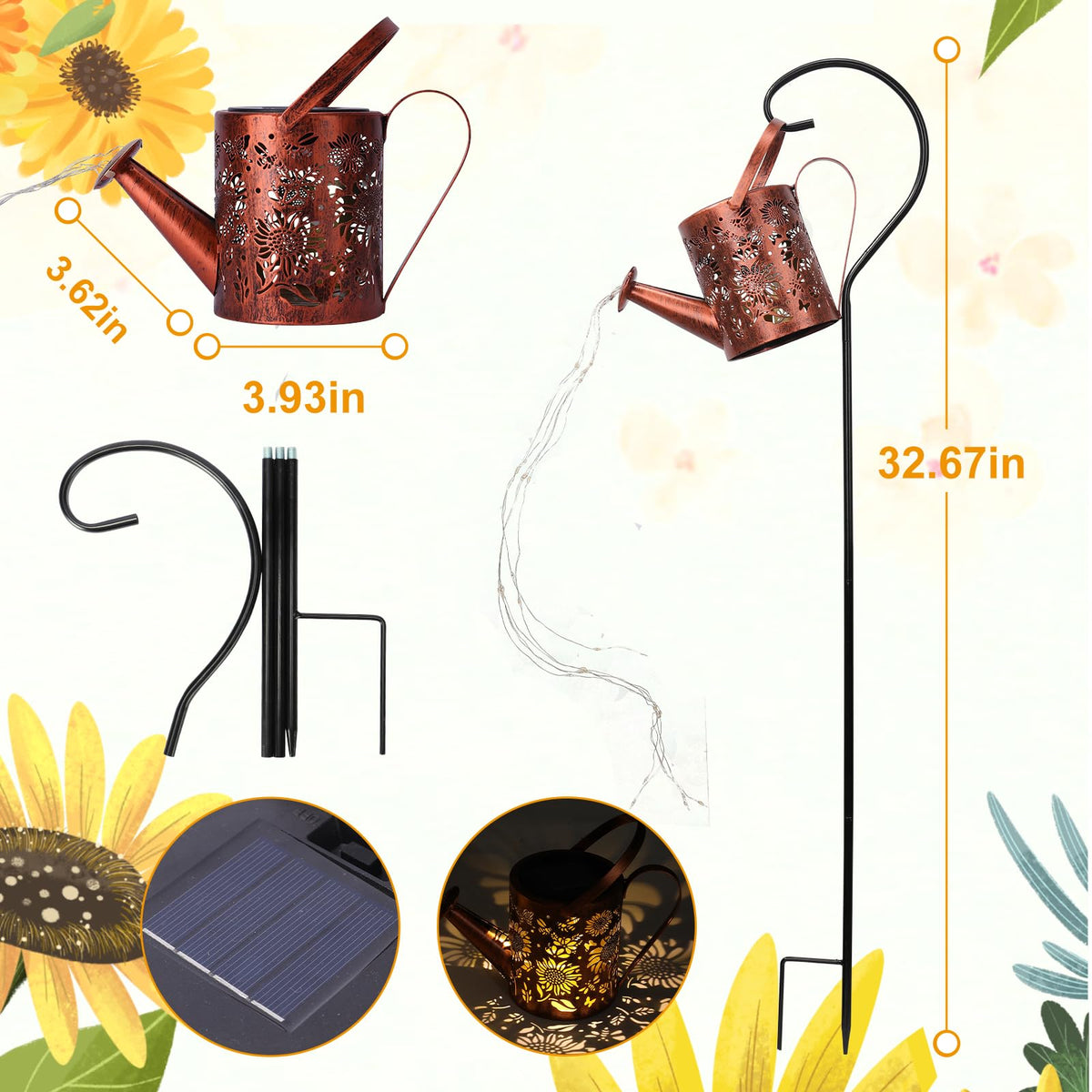 ZKLiLi Sunflowers lawn decor offers weatherproof outdoor charm.