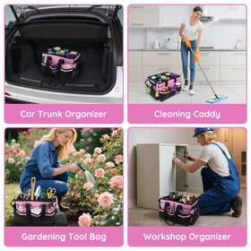 ZKOO cleaning caddy pink full setup ready for on-site cleaning tasks