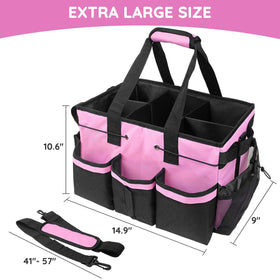 ZKOO cleaning caddy pink adjustable strap offers versatile carrying options