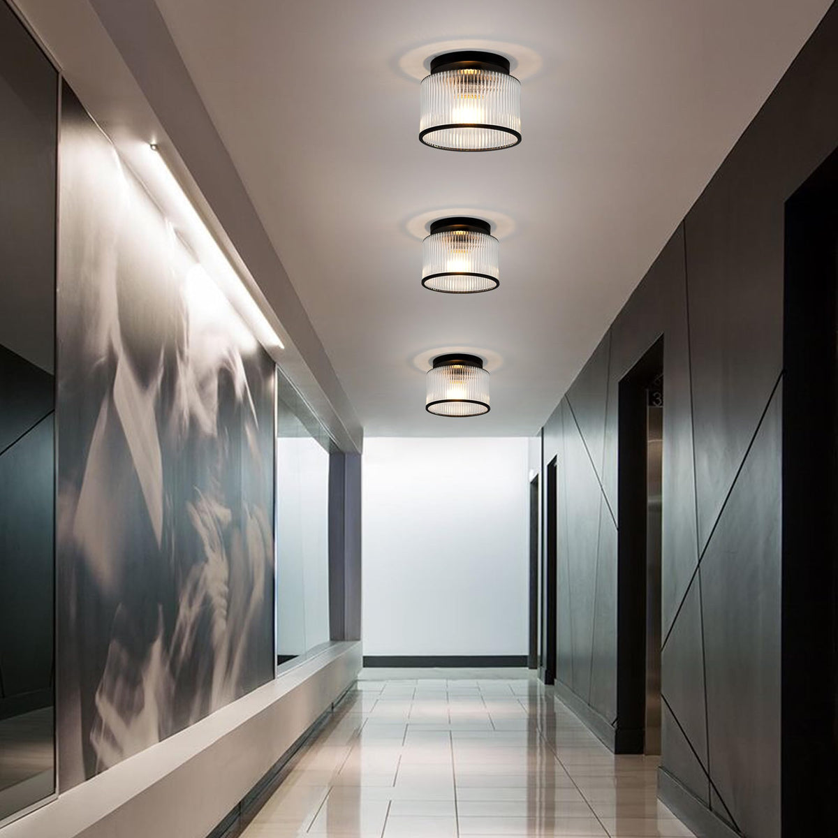 Zlepmlla Durable glass and metal fixture offers long-lasting, rust-resistant performance.