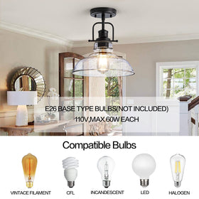 Zlepmlla compatible with E26 bulbs for flexible brightness options.