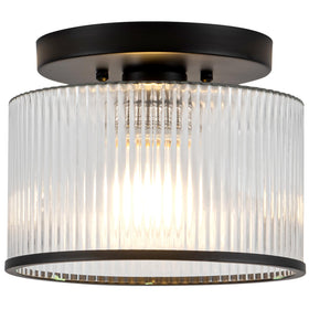 Zlepmlla Glass Ceiling Light with clear ribbed glass for a warm, diffused glow.