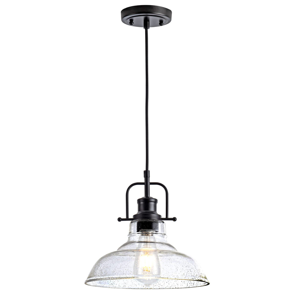 Zlepmlla glass pendant light with seeded shade enhances hallway ambiance