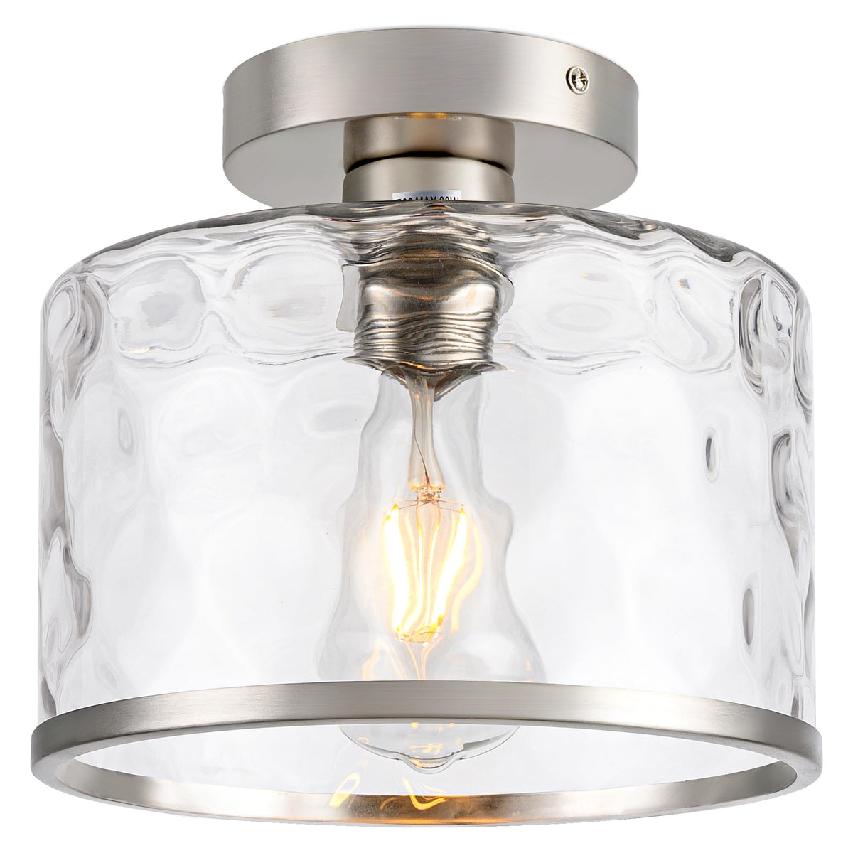 Zlepmlla modern semi-flush with hammered glass lampshade for warm ambient lighting.