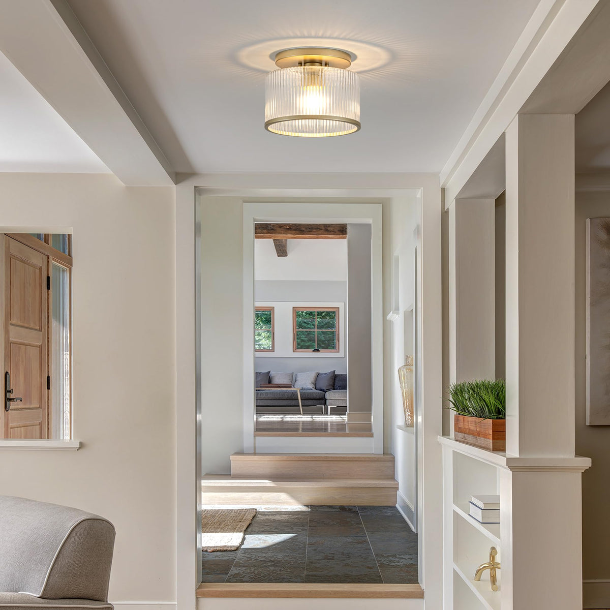 Zlepmlla semi-flush mount design suits contemporary interiors.