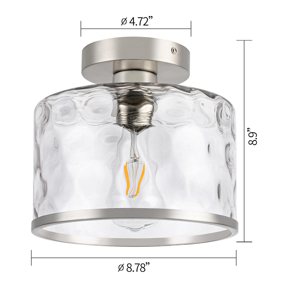 Zlepmlla satin nickel finish ceiling light ideal for hallways and kitchens.
