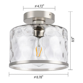Zlepmlla satin nickel finish ceiling light ideal for hallways and kitchens.