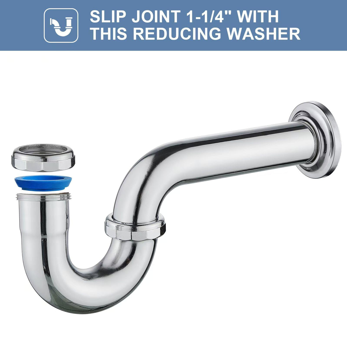ZM Brass P-Trap includes nut, reducing washer, and flange for complete kit.