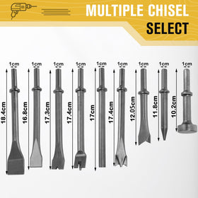 ZMCYNG compatible air hammer bits attach easily to most pneumatic tools for faster jobs.
