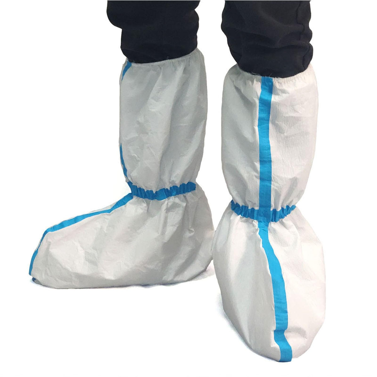 ZMDREAM hazmat booties 18-inch height protect shoes in wet conditions.