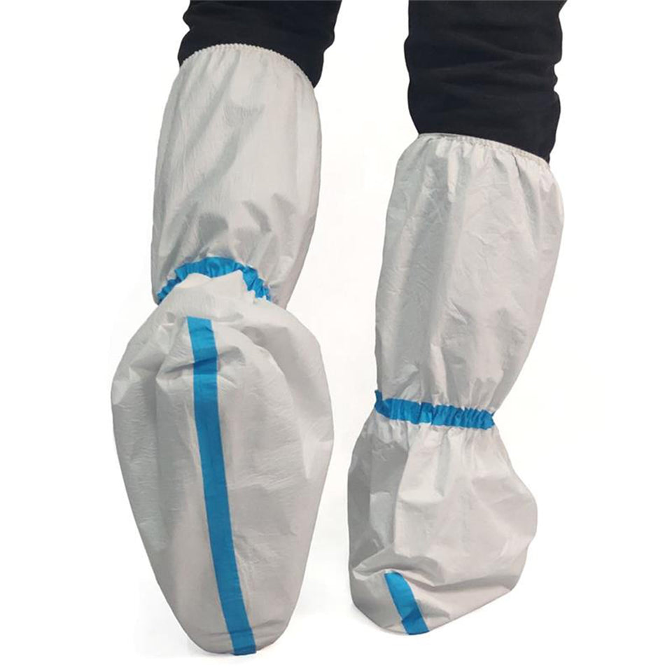 ZMDREAM hazmat boot covers pack of six pairs protects footwear in messy environments.