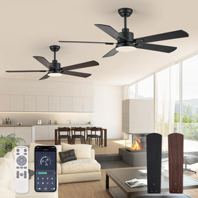 ZMISHIBO 2-pack 52-inch ceiling fan with remote and app control for easy room cooling.