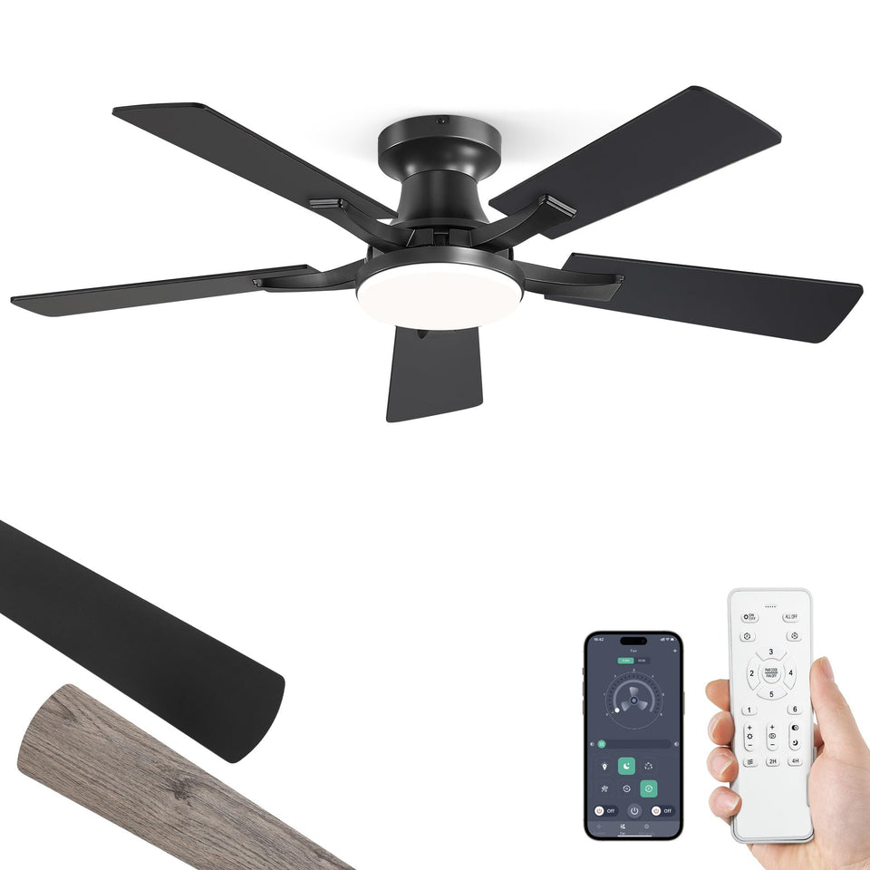ZMISHIBO 42-inch ceiling fan with light for cool, bright living spaces.