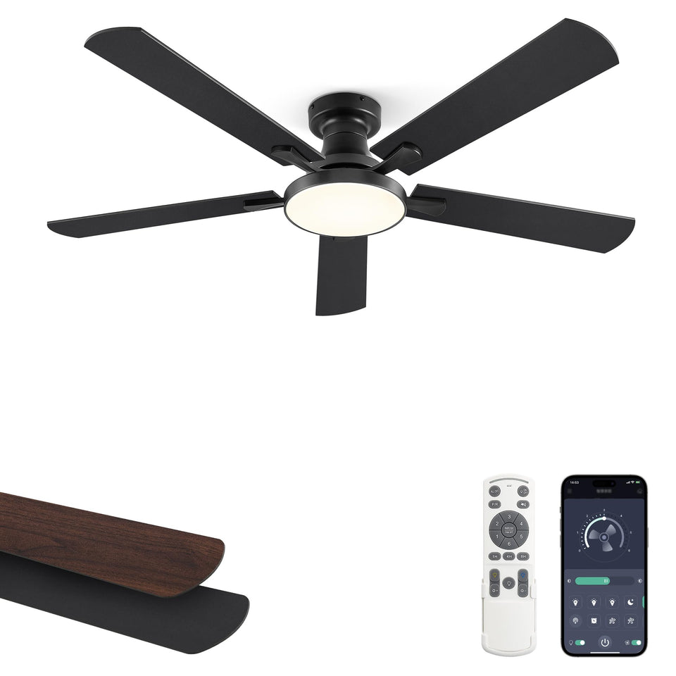 ZMISHIBO 52-inch ceiling fan with light for large rooms, delivering balanced airflow.