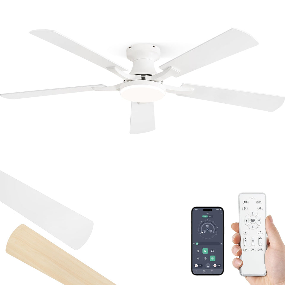 ZMISHIBO 52-inch ceiling fan with light ideal for bright living rooms