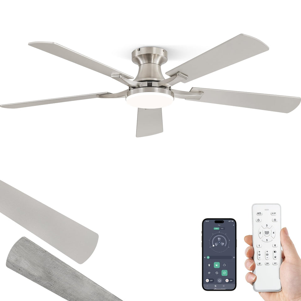 ZMISHIBO 52-inch ceiling fan light assembly showcases modern design and efficient airflow for year-round comfort.