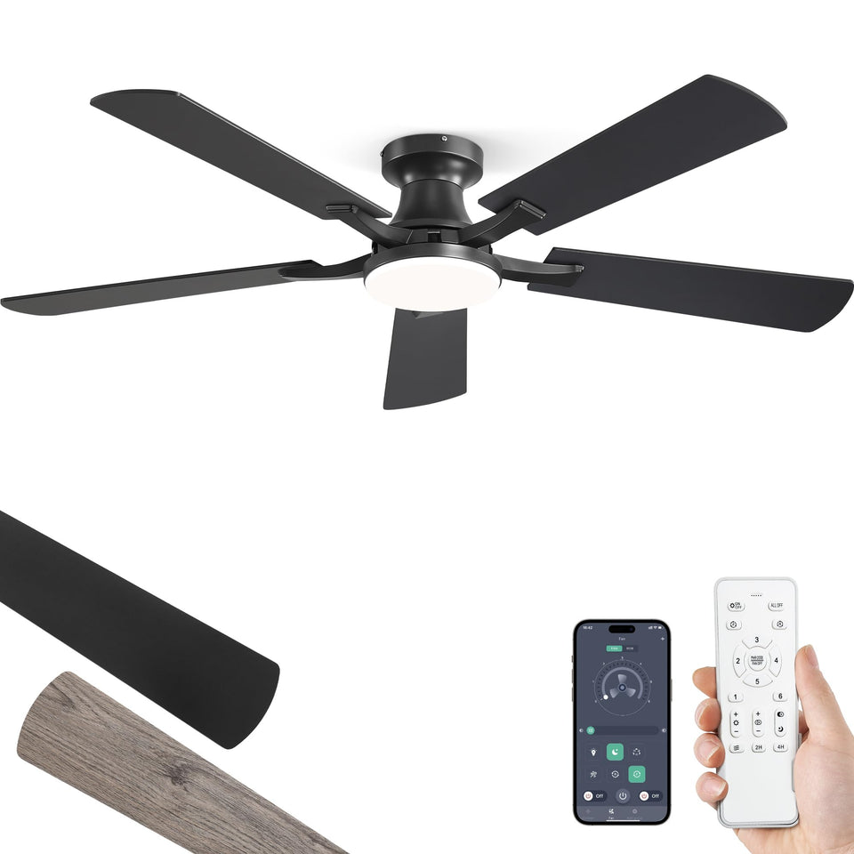 ZMISHIBO 52-inch fan with light package clearly shows included components for quick setup.
