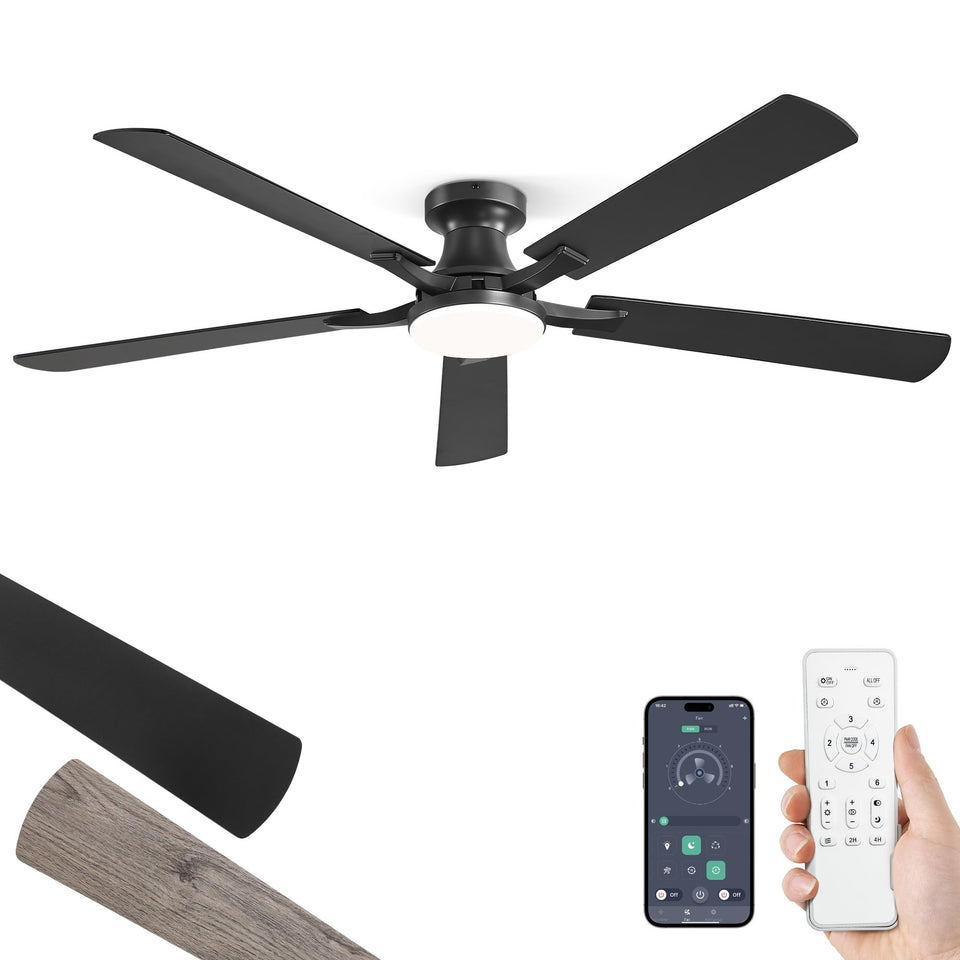ZMISHIBO 60-inch ceiling fan with light for large rooms.