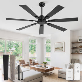 ZMISHIBO 60-inch ceiling fan with remote for easy control