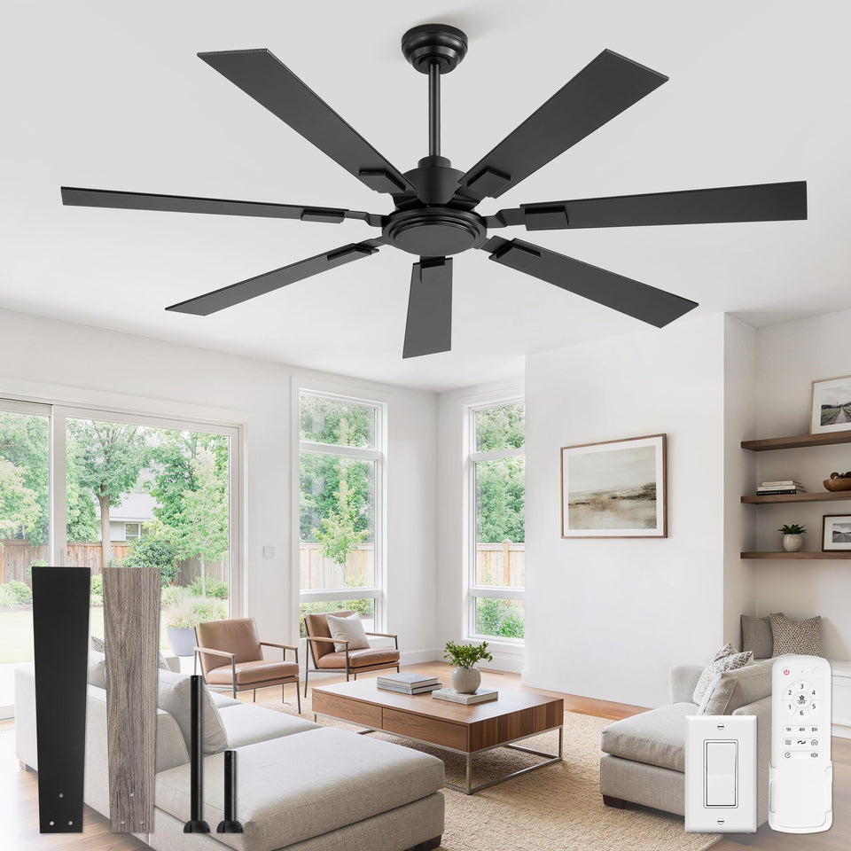 ZMISHIBO 60-inch ceiling fan with remote for easy control