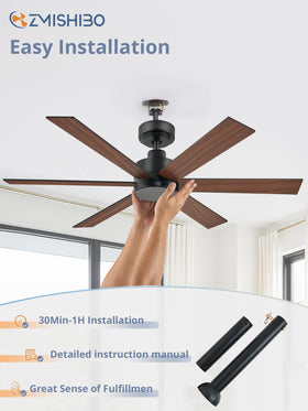 ZMISHIBO 3416 CFM airflow supports larger rooms with even distribution.