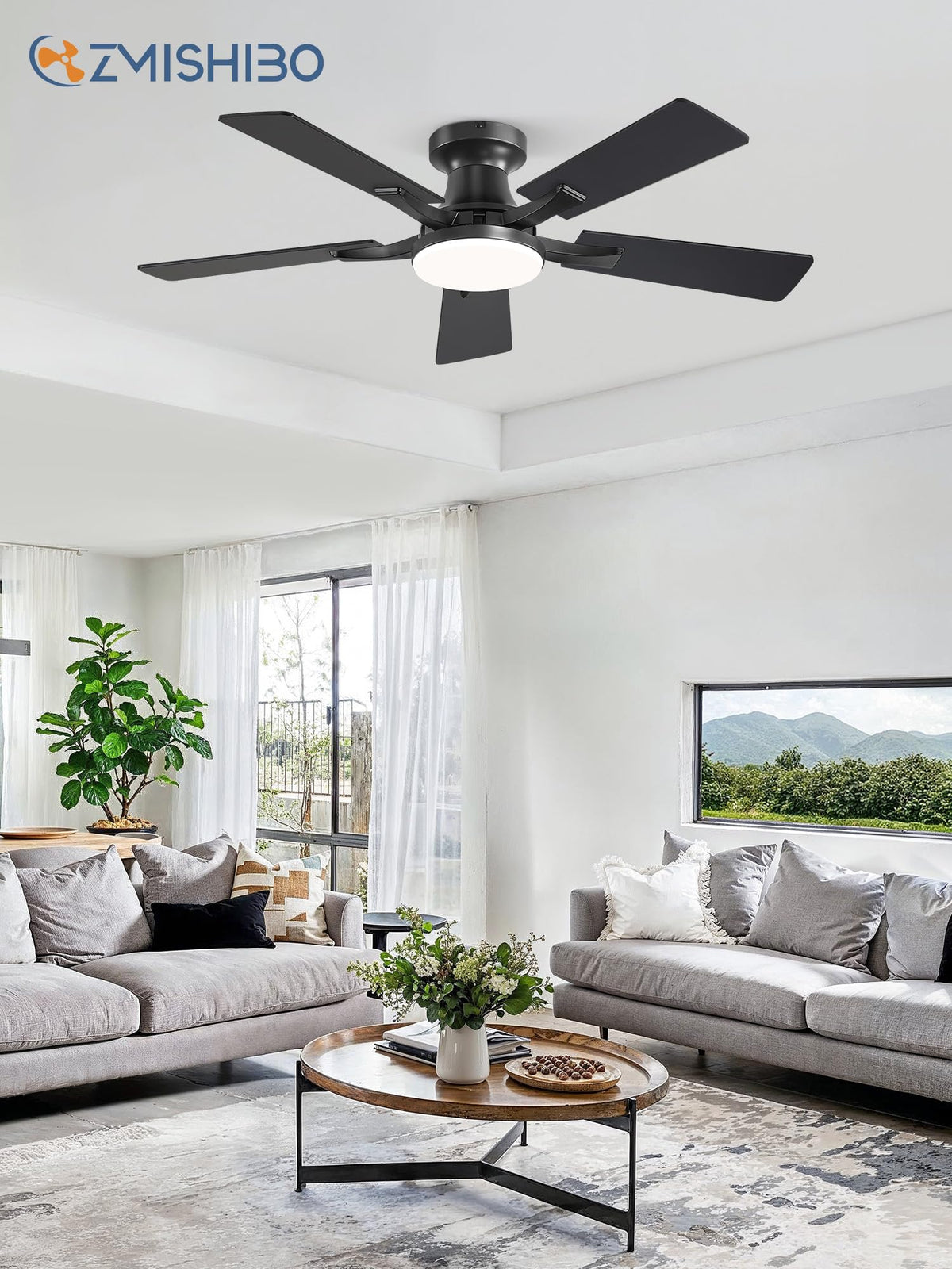 ZMISHIBO versatile 42-inch fan suitable for bedrooms and living rooms.