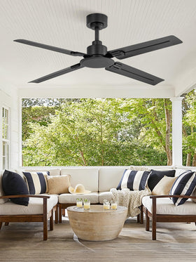 ZMISHIBO black 48-inch ceiling fan complements modern decor.