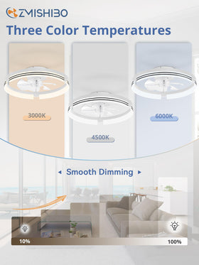 ZMISHIBO six-speed ceiling fan delivers customizable airflow for living areas.
