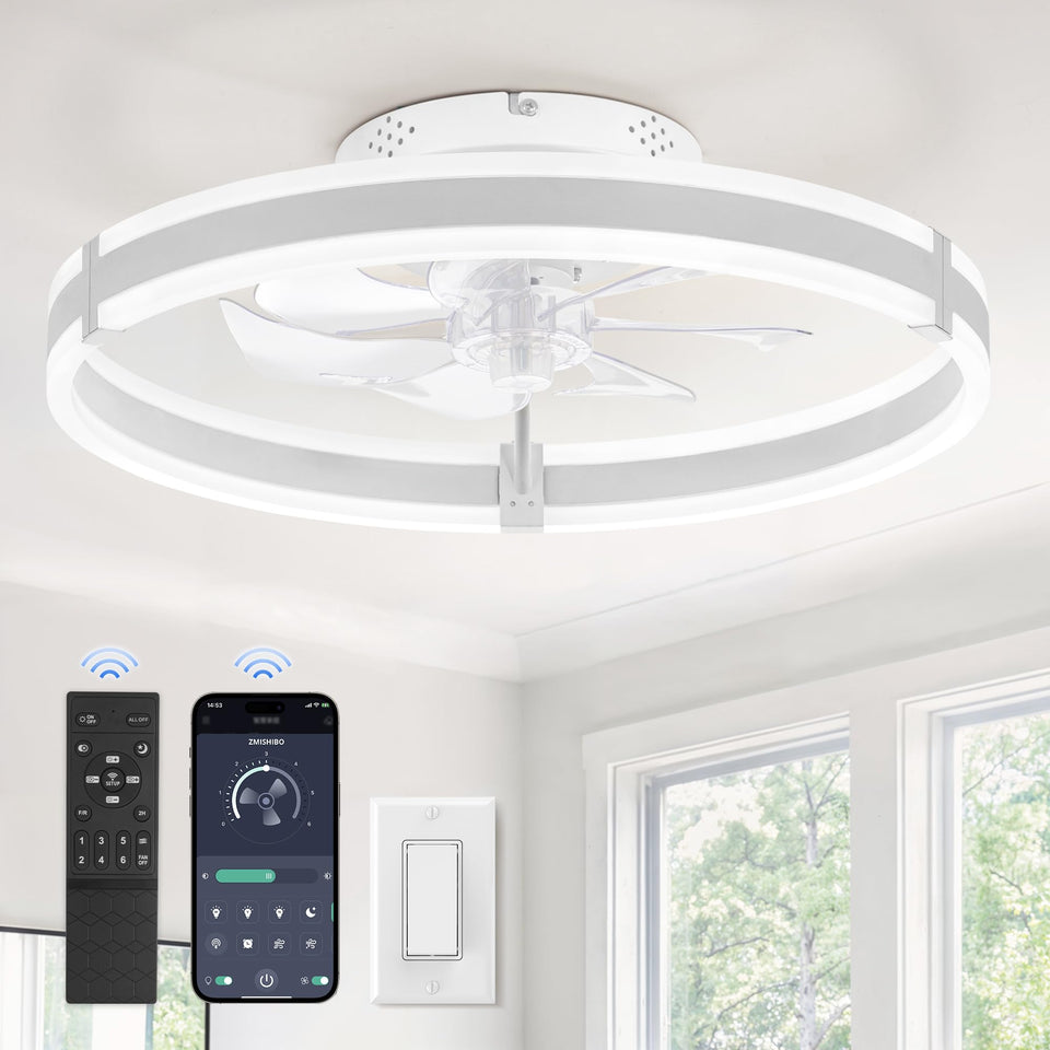 ZMISHIBO ceiling fan with remote offers sleek flush mount for bedrooms