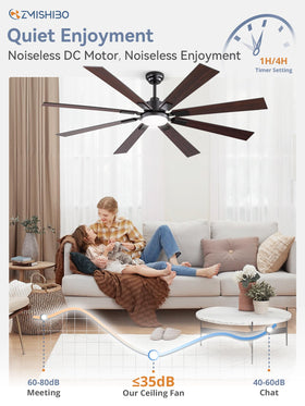 ZMISHIBO 24-inch downrod option for high-ceiling installation.