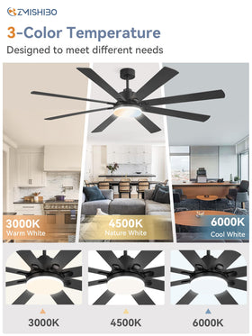 ZMISHIBO adjustable 6/12/20-inch downrods fit various ceiling heights.