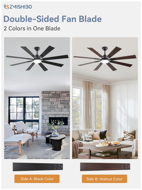 ZMISHIBO dual-finish blades in black and walnut for versatile decor