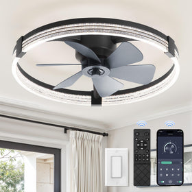 ZMISHIBO low-profile ceiling fan light module for compact spaces with soft ambient illumination.