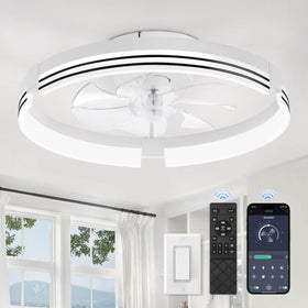 ZMISHIBO low-profile ceiling fan with light and remote for quiet bedroom cooling.