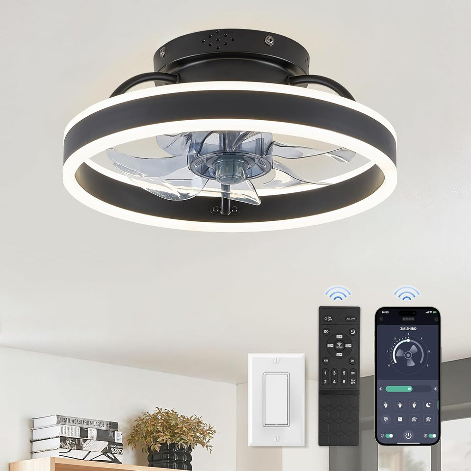 ZMISHIBO low-profile fandelier assembly for compact spaces.