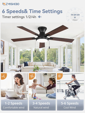 ZMISHIBO low-profile flush-mount design shown in a modern bedroom.