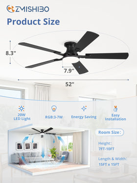 ZMISHIBO low-profile flush-mount design blends with modern interiors.