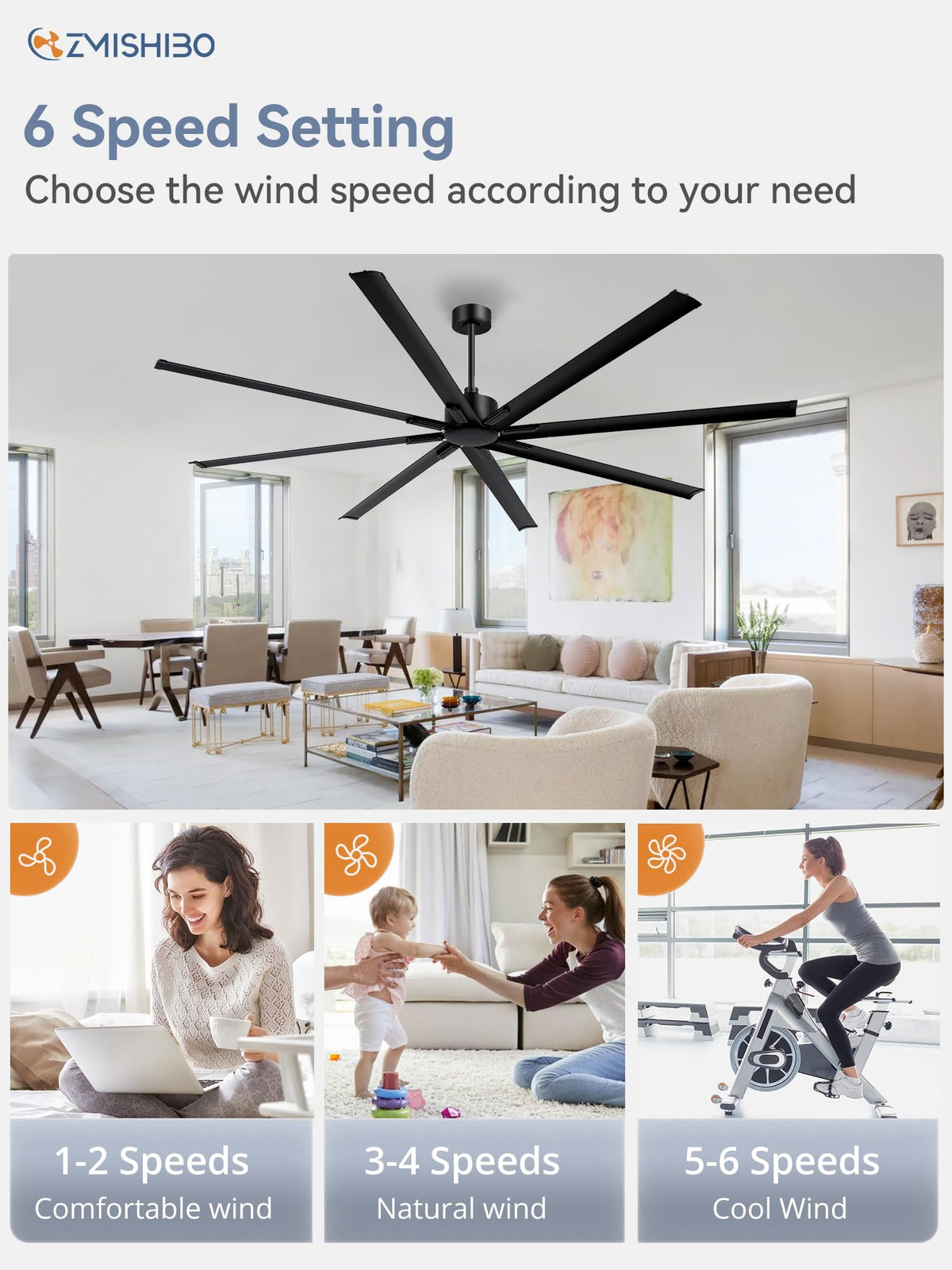 ZMISHIBO durable blades shown for porch, garage, or shop use.