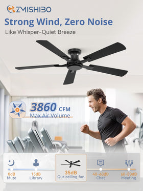 ZMISHIBO quiet DC motor delivers powerful airflow with whisper-quiet operation