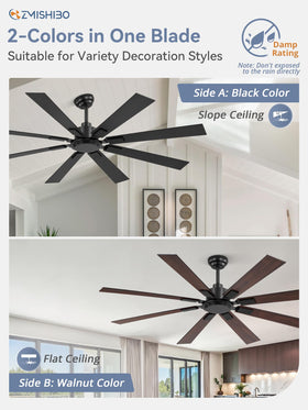 ZMISHIBO quiet reversible DC motor ceiling fan for silent cooling.