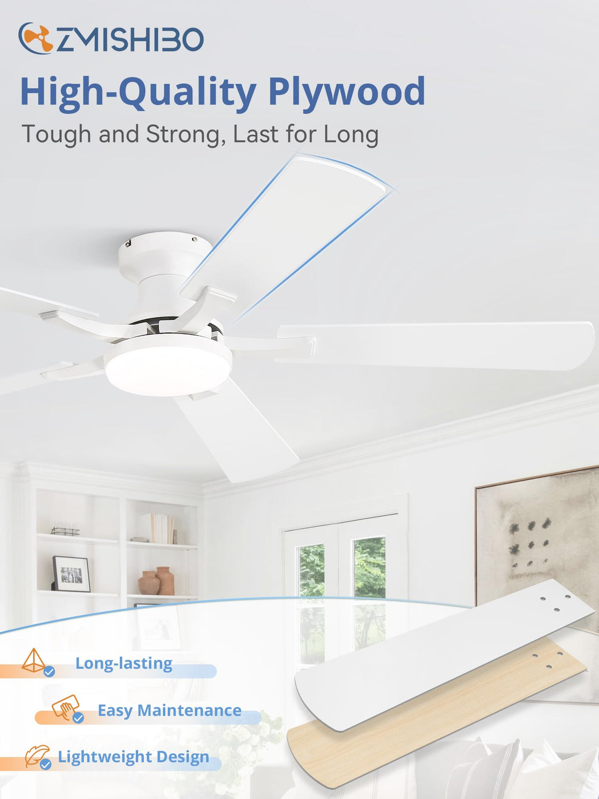 ZMISHIBO quiet reversible motor delivers strong airflow with minimal noise