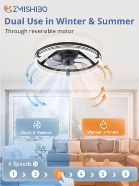 ZMISHIBO remote and app control for easy speed and brightness adjustments.