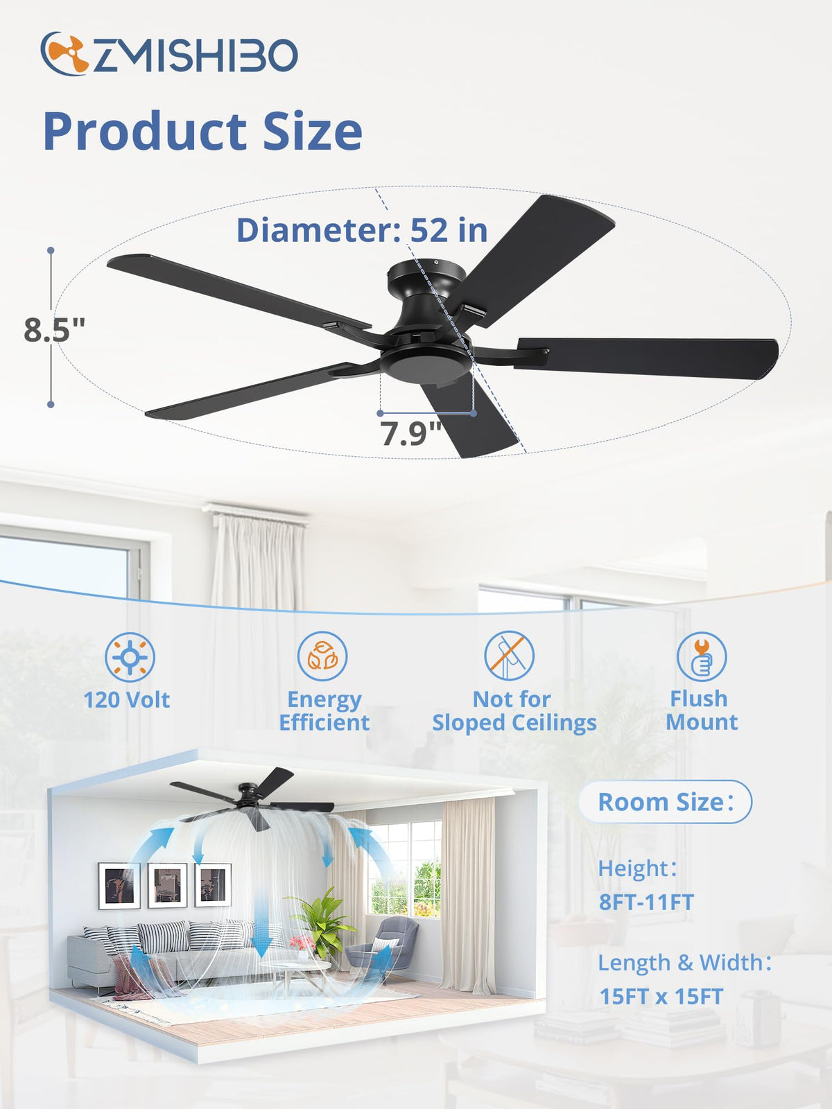 ZMISHIBO remote control with six speeds for easy comfort adjustment