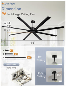 ZMISHIBO reverse motor enables seasonal airflow flexibility.