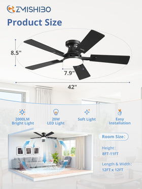ZMISHIBO reversible blades provide year-round comfort.