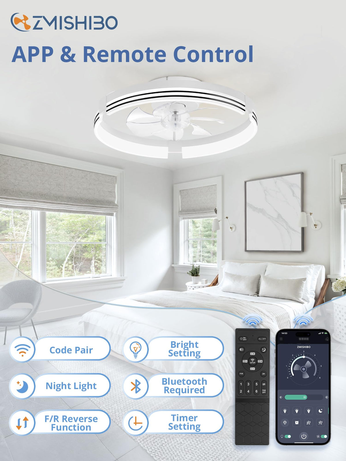ZMISHIBO reversible motor enables summer downdraft and winter updraft airflow.