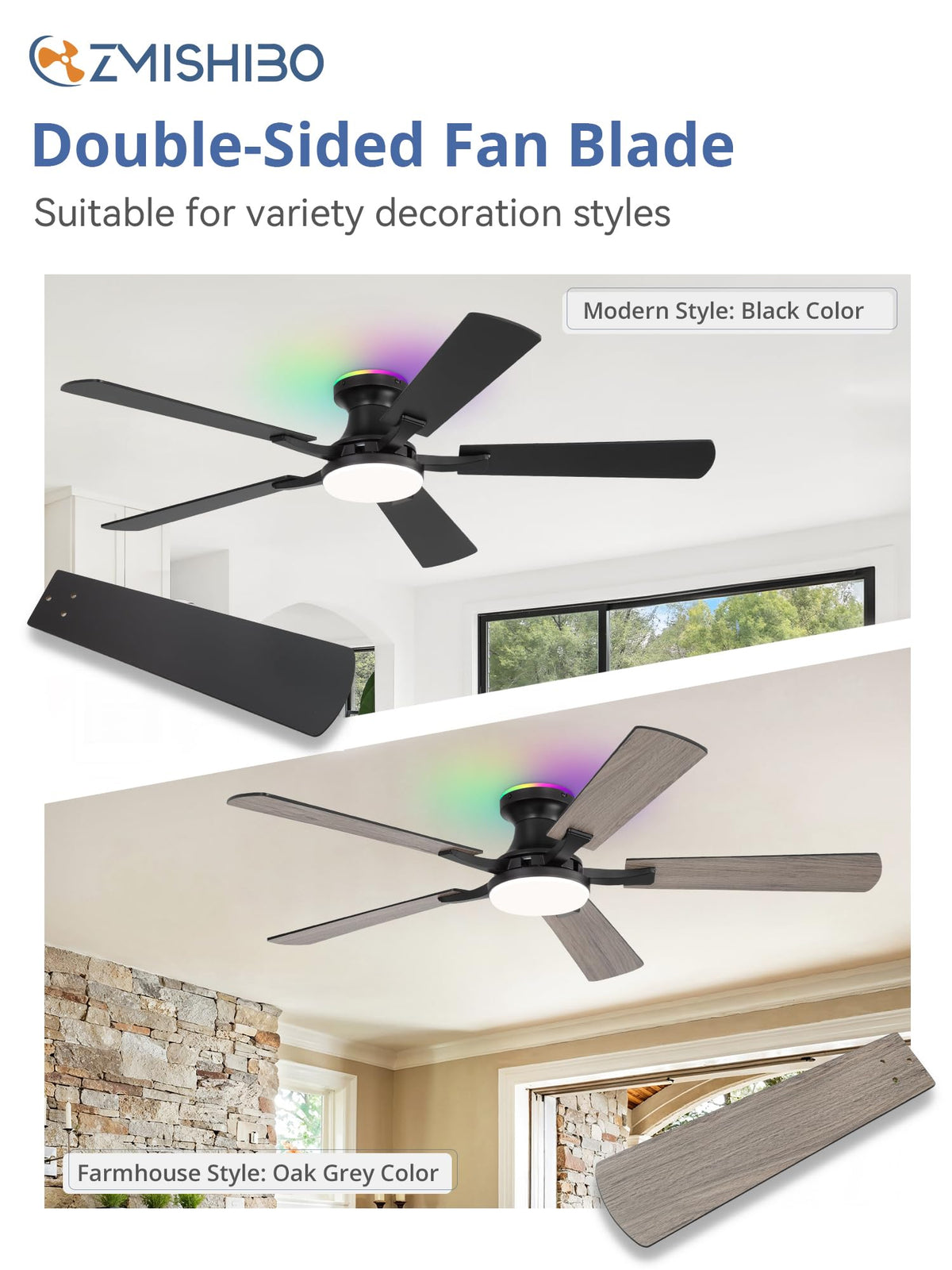 ZMISHIBO reversible motor supports year-round comfort.