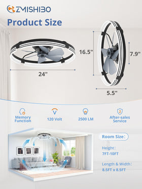 ZMISHIBO reversible motor supports downdraft and updraft airflow.