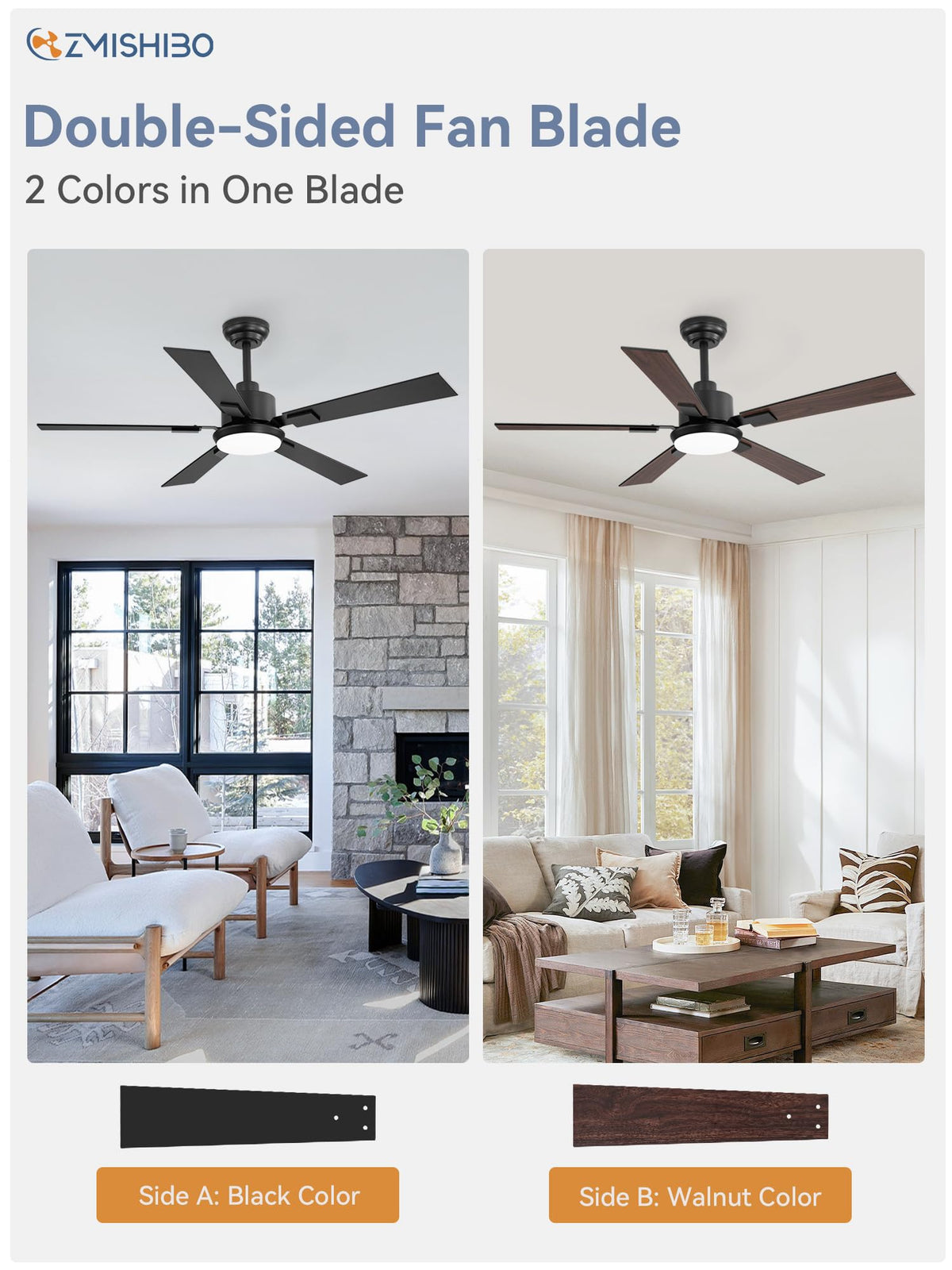 ZMISHIBO six-speed reversible motor supports seasonal comfort.