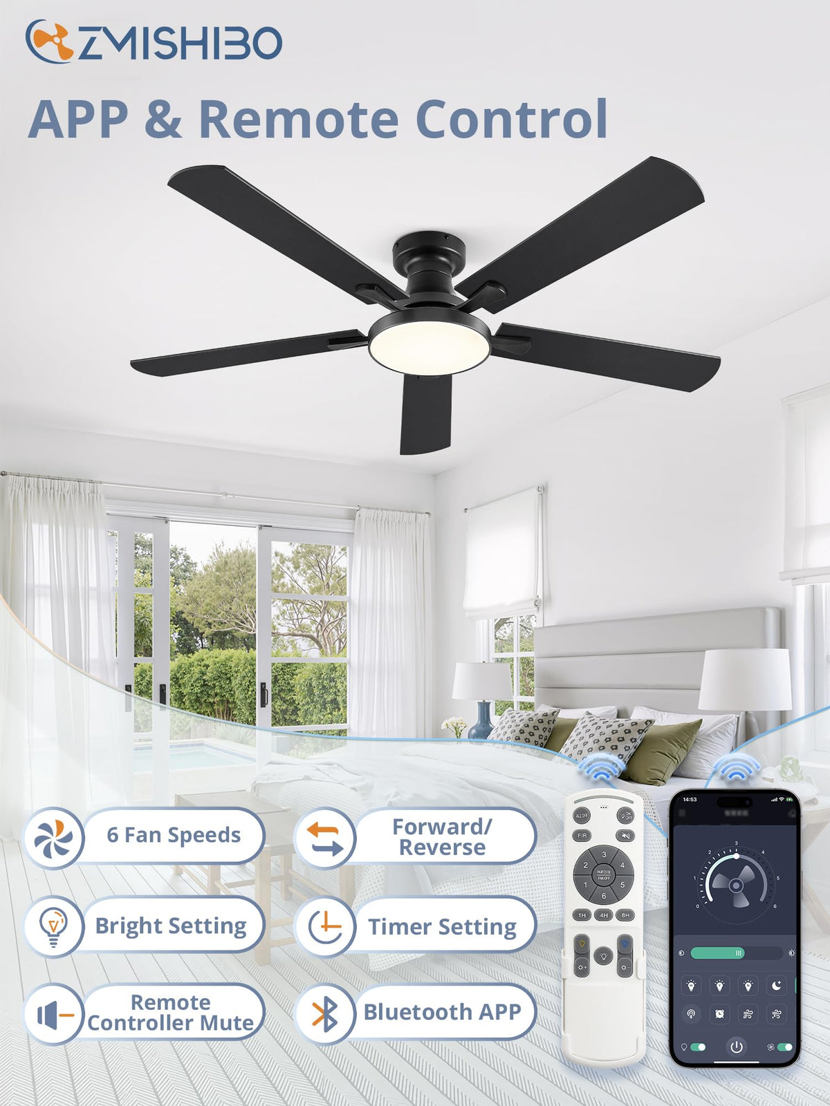 ZMISHIBO remote and app control for easy, hands-free adjustments.